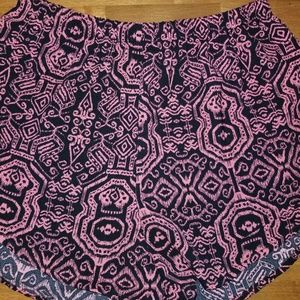 Ambiance Apparel Pink and Black Shorts Aztec S